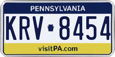 PA license plate KRV8454