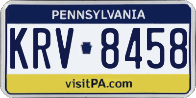 PA license plate KRV8458