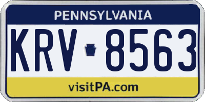 PA license plate KRV8563