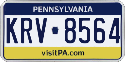 PA license plate KRV8564
