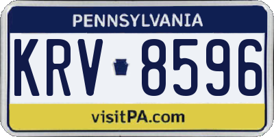 PA license plate KRV8596