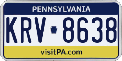 PA license plate KRV8638