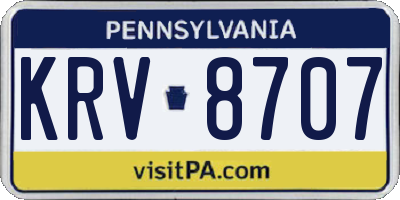PA license plate KRV8707