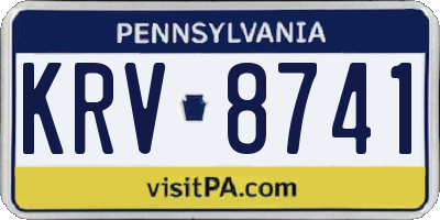 PA license plate KRV8741