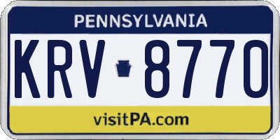 PA license plate KRV8770