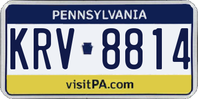 PA license plate KRV8814