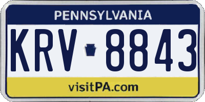 PA license plate KRV8843