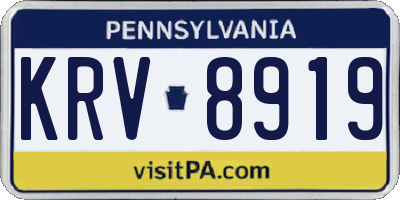 PA license plate KRV8919