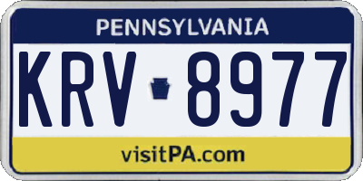PA license plate KRV8977