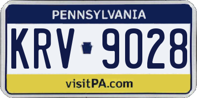 PA license plate KRV9028