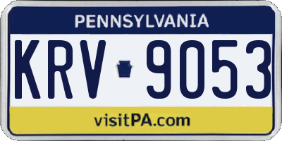 PA license plate KRV9053