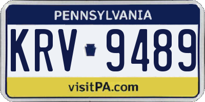 PA license plate KRV9489