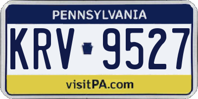 PA license plate KRV9527