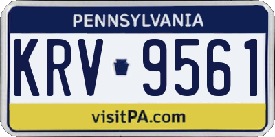 PA license plate KRV9561