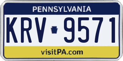 PA license plate KRV9571