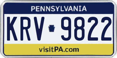 PA license plate KRV9822
