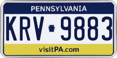 PA license plate KRV9883