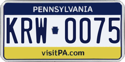 PA license plate KRW0075