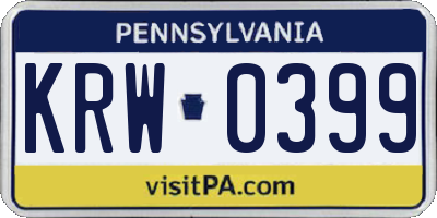 PA license plate KRW0399