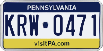 PA license plate KRW0471