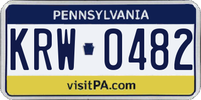 PA license plate KRW0482