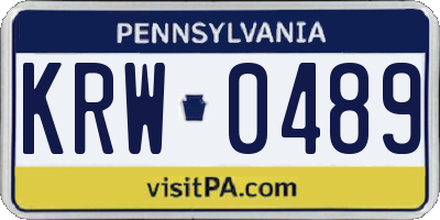 PA license plate KRW0489