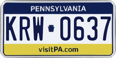 PA license plate KRW0637