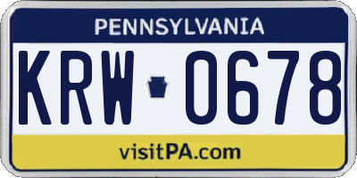 PA license plate KRW0678