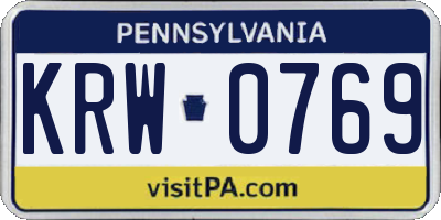 PA license plate KRW0769