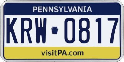 PA license plate KRW0817