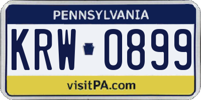 PA license plate KRW0899