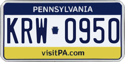 PA license plate KRW0950