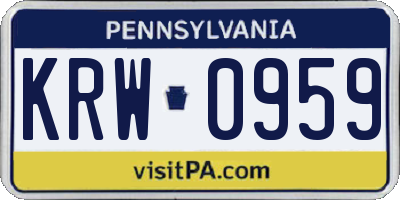 PA license plate KRW0959