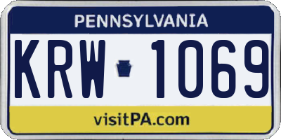 PA license plate KRW1069