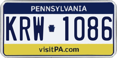 PA license plate KRW1086