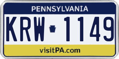PA license plate KRW1149