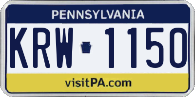 PA license plate KRW1150