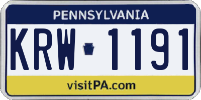 PA license plate KRW1191