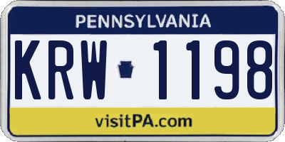 PA license plate KRW1198
