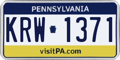 PA license plate KRW1371
