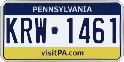 PA license plate KRW1461