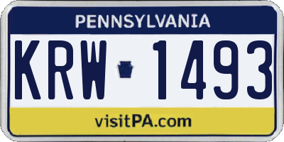 PA license plate KRW1493
