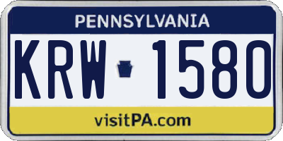 PA license plate KRW1580