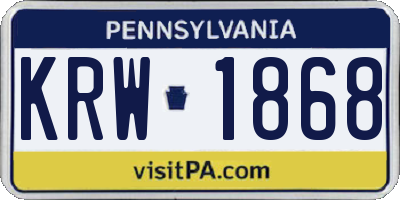 PA license plate KRW1868