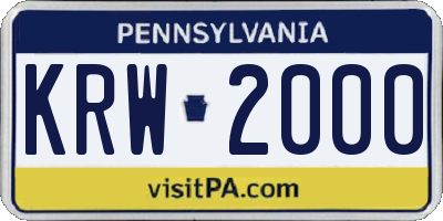 PA license plate KRW2000