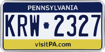 PA license plate KRW2327