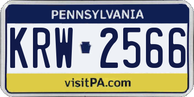 PA license plate KRW2566