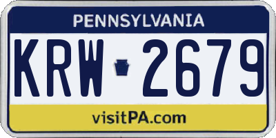 PA license plate KRW2679