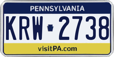 PA license plate KRW2738