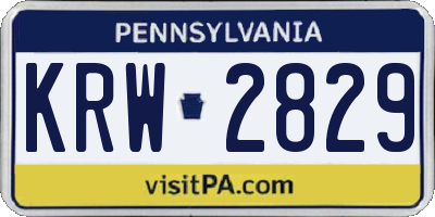 PA license plate KRW2829